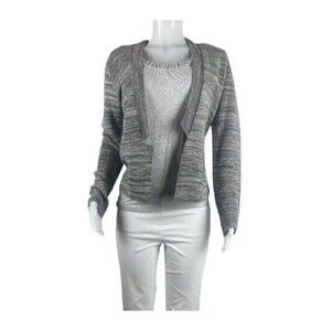 F. Eileen Fisher Organic Cotton Sweater Size XS Multicolor Gray Cardigan